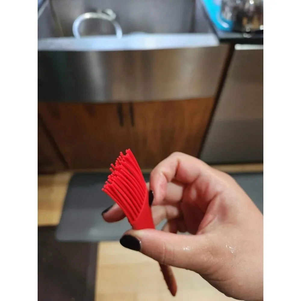 6 Heat Resistant Red Food Scraper Nonstick Cookware Kitchen for Baking